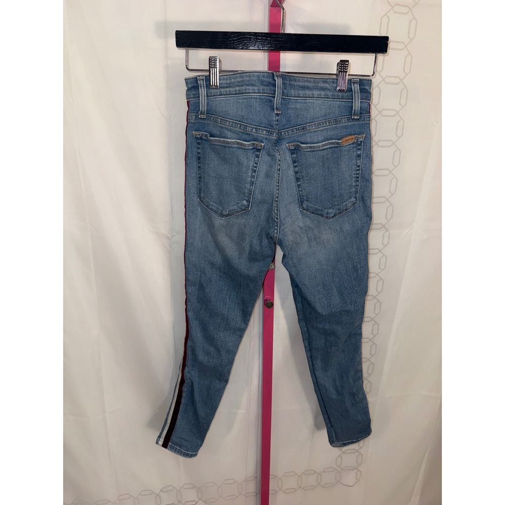 Joes Jeans The Charlie High Rise Skinny Ankle Velvet Side Stripe Blue Denim 25 - Picture 4 of 11